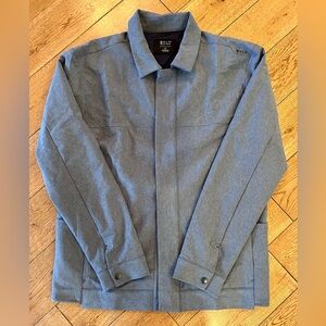 BYLT District Jacket Mens Large Grey Button Snap City Performance Stretch - EUC!